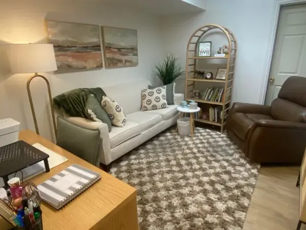 Warm therapy space at Lotus Rose Counseling